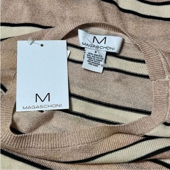 Magaschoni Metallic Striped Lightweight Long Sleeve Pullover Sweater (NWT) - Picture 5 of 7